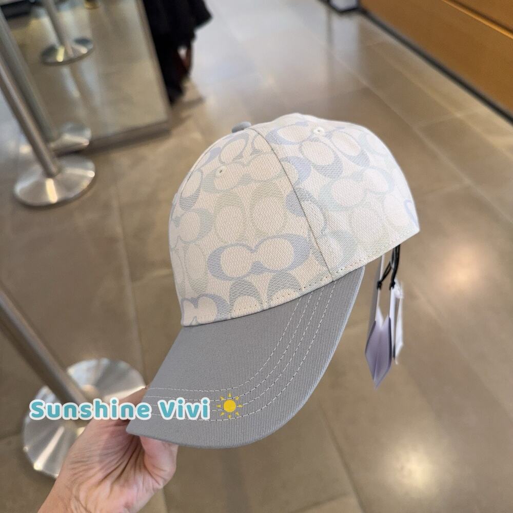 NWT COACH Baseball Signature Hat Unisex chalk blue one size CEH64 - Picture 2 of 5